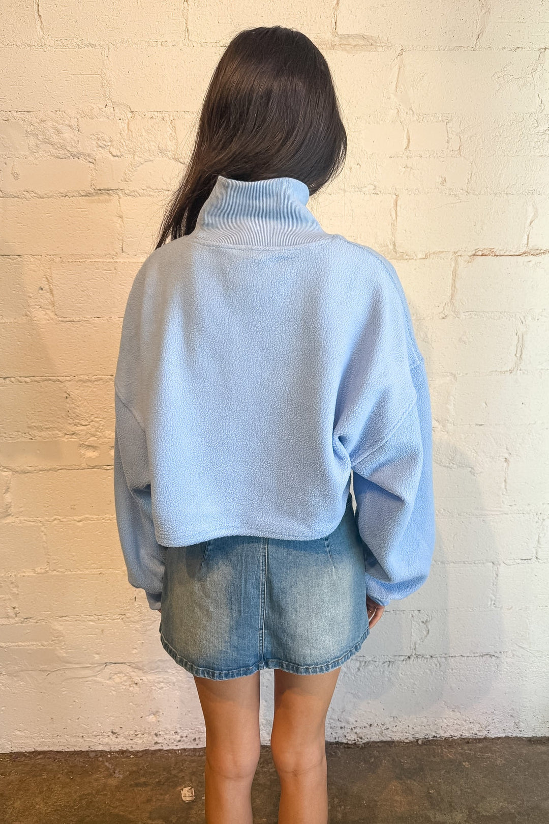 Sweater, cozy sweater, terry sweater, blue sweater