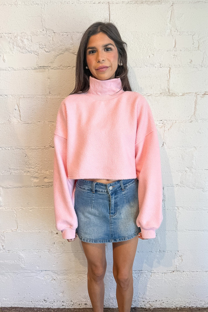 Cozy pink sweater, Terry sweater, fall sweater 