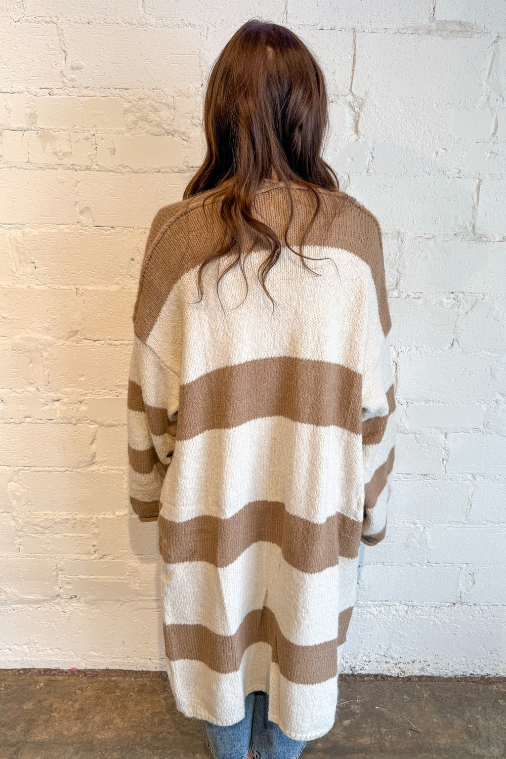 The Hampton Stripe Cardigan, Cardigan, Long Cardigan, Winter Styles, Sweater, Adeline Boutique, Dallas Boutique, Pull on Sweater, Women's Boutique