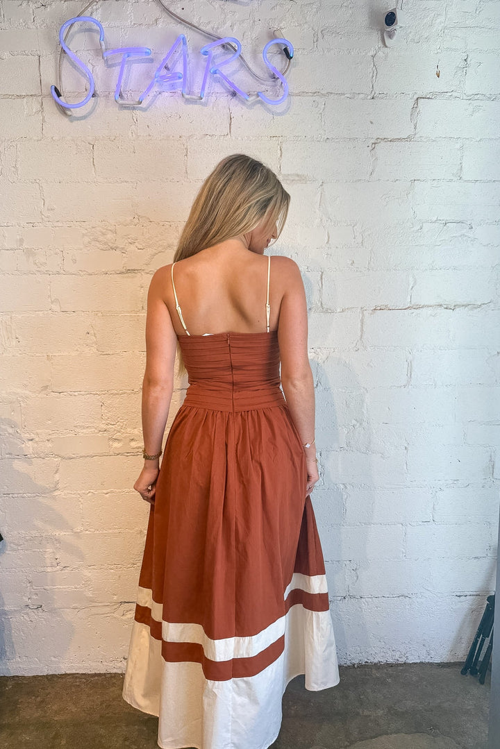 burnt orange maxi, boutique, dallas boutique