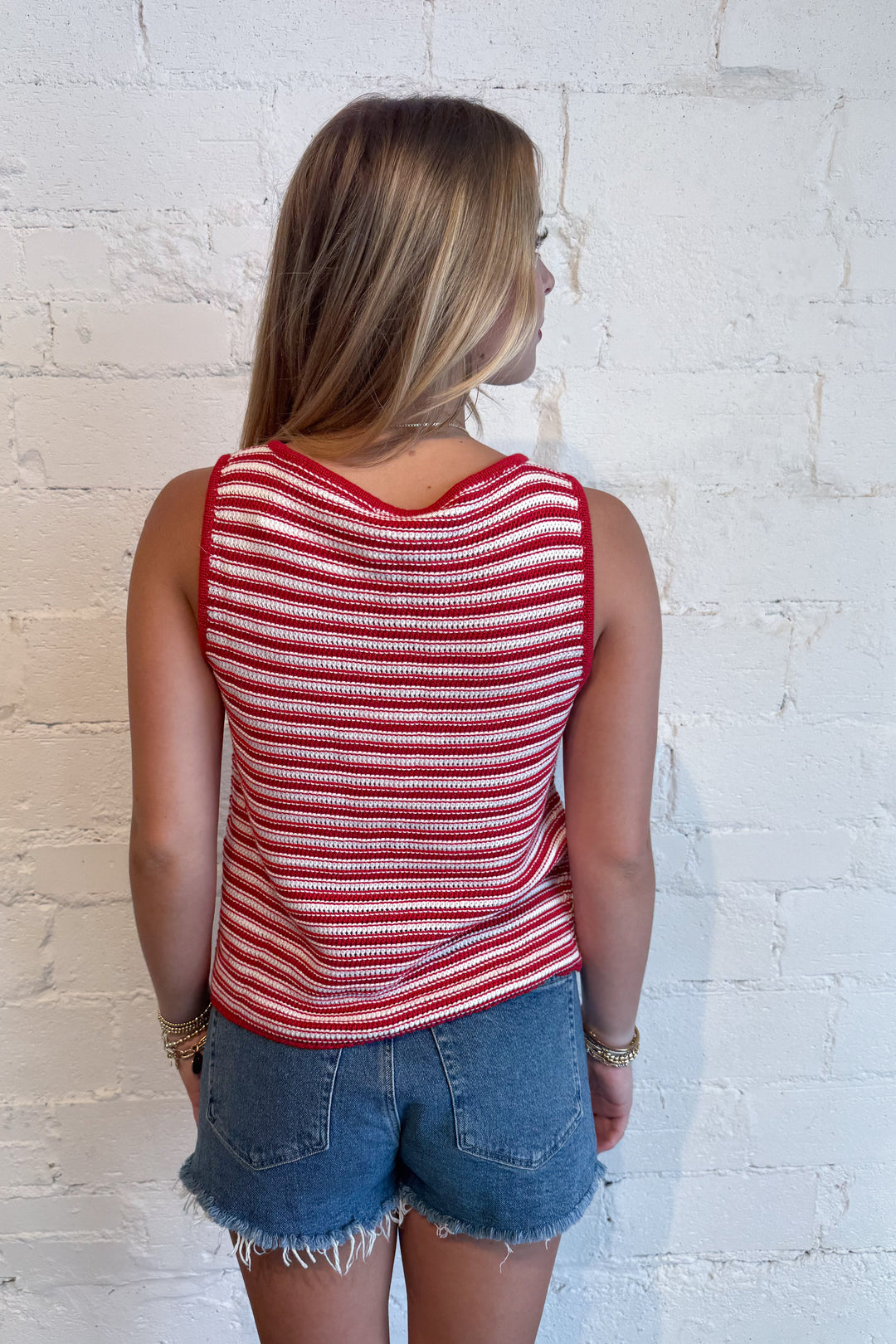 The Sideline Top Red Back, adeline boutique, dallas boutique, boutique