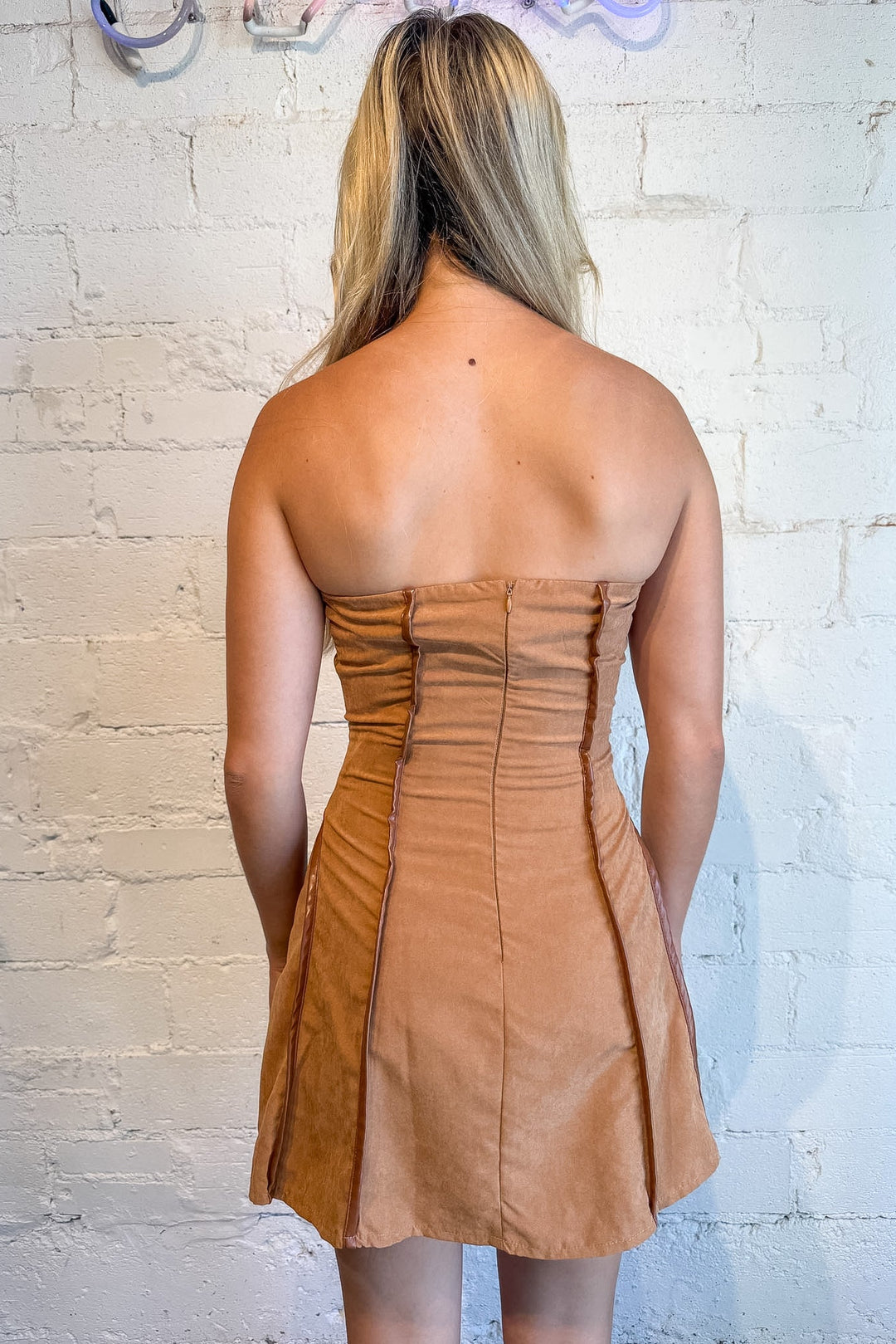 burnt orange mini dress
