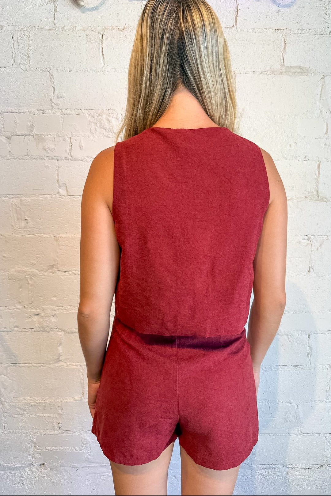 red top with buttons