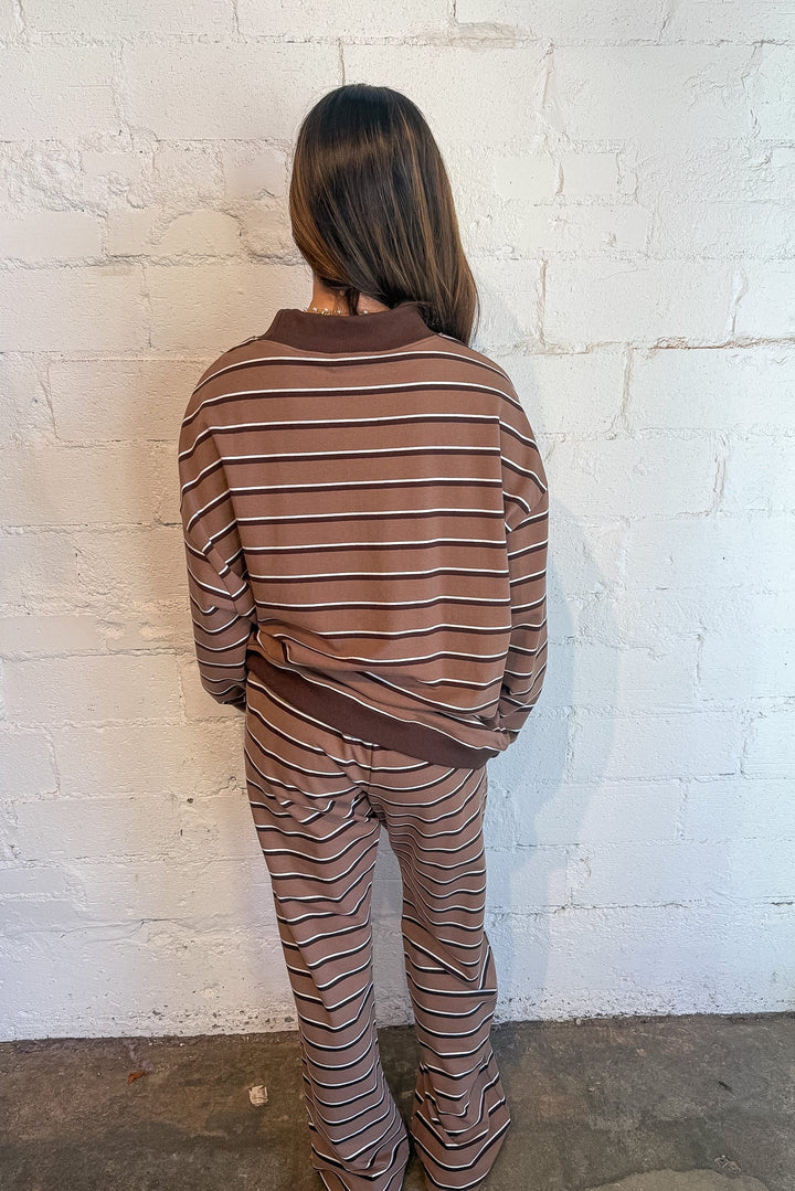 The Weekend Lounge Pants, Brown Striped Lounge Pants