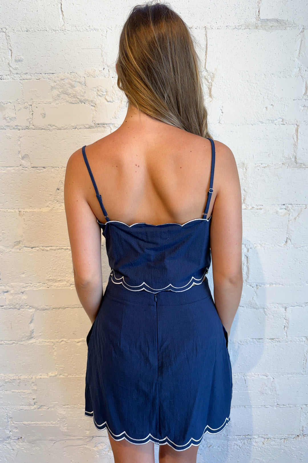 Thread Together Navy Skirt Back, adeline boutique, dallas boutique, boutique
