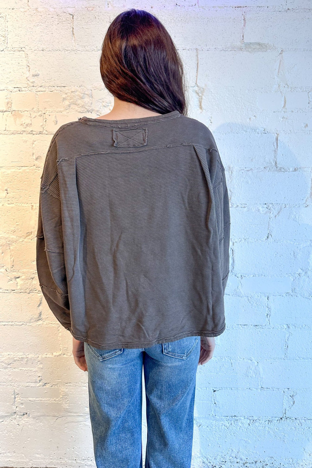 Total Eclipse Tee, Brown tee, Long Sleeve Top, Fall Outfits, Adeline Boutique 