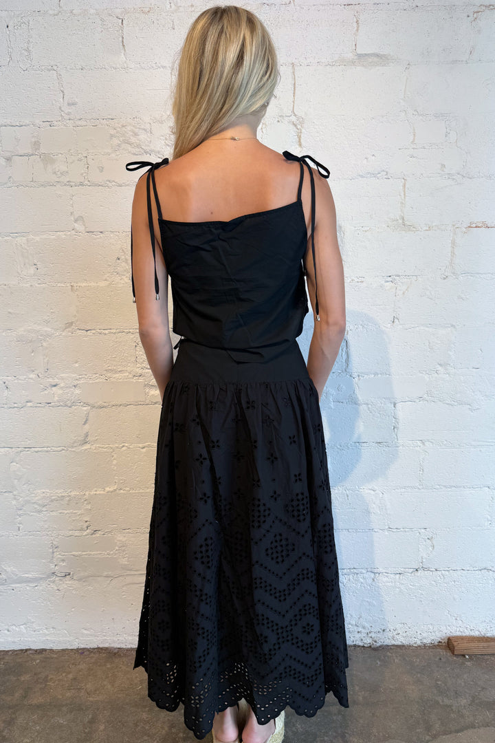 Uptown Girl Midi Skirt Back, adeline boutique, dallas boutique, boutique