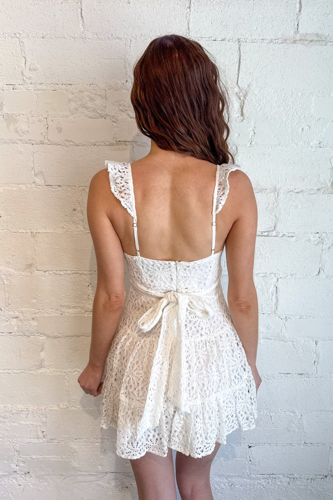 Golden Hour Glow Dress, White Dress, White Lace Dress, Mini Dress, Spring and Summer Styles, Spring and Summer Dresses, Bridal Dress, Adeline Boutique, Dallas Boutique, Women's Clothing Boutique