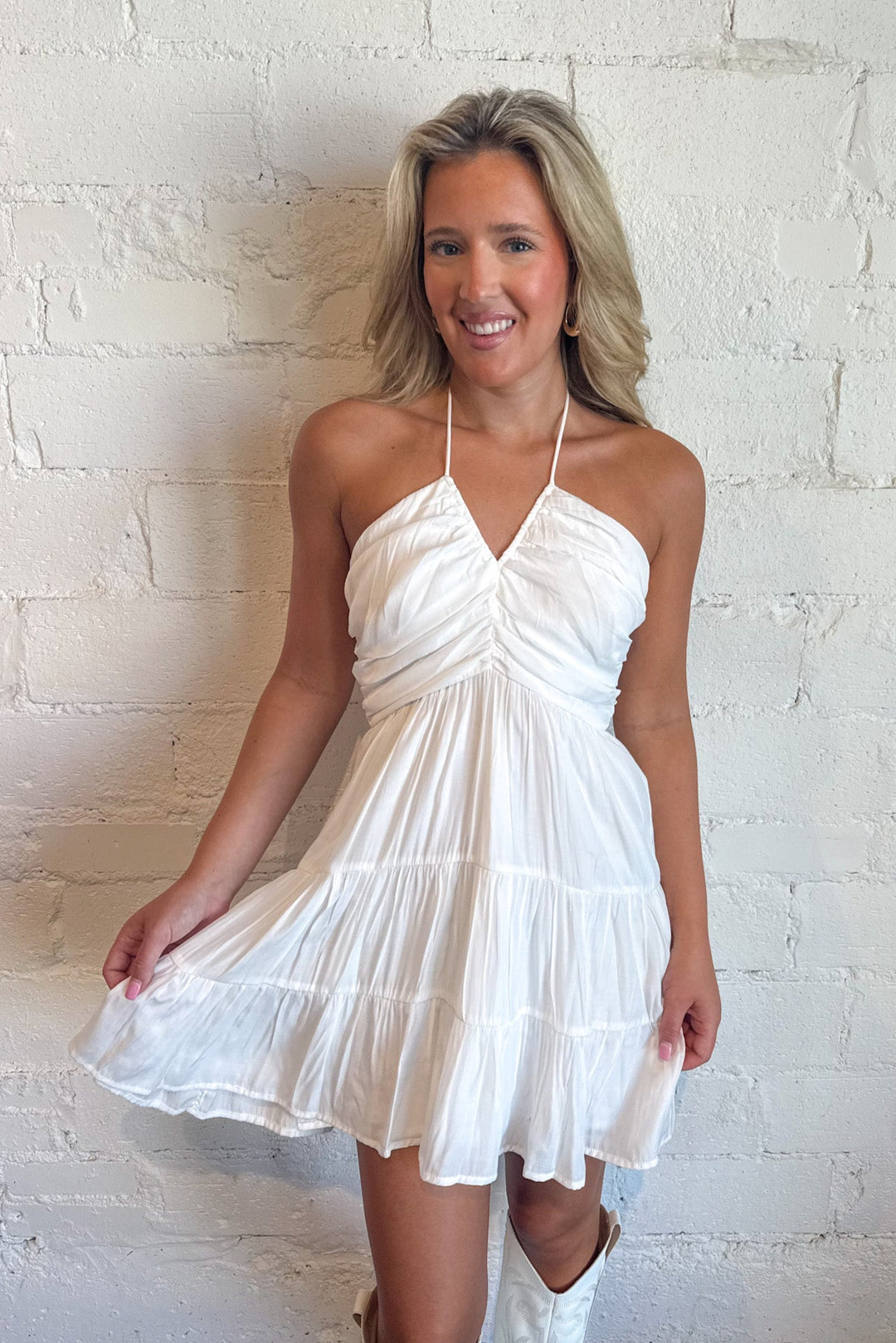 Izzy Halter Mini Dress, Halter Dress, Summer Dresses, Summer Styles, Adeline Boutique, Dallas Boutique, Boutique Dresses, Vacation Styles