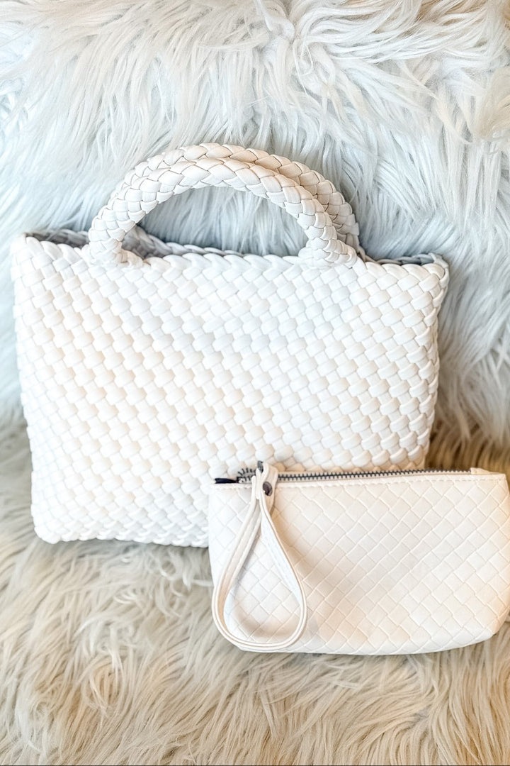 Weave Bag with Mini Weave Coin Purse, Mini Purse, Handbag, Beach Bag, Accessories, Spring Purse, Adeline Boutique, Dallas Boutique, Boutique Accessories