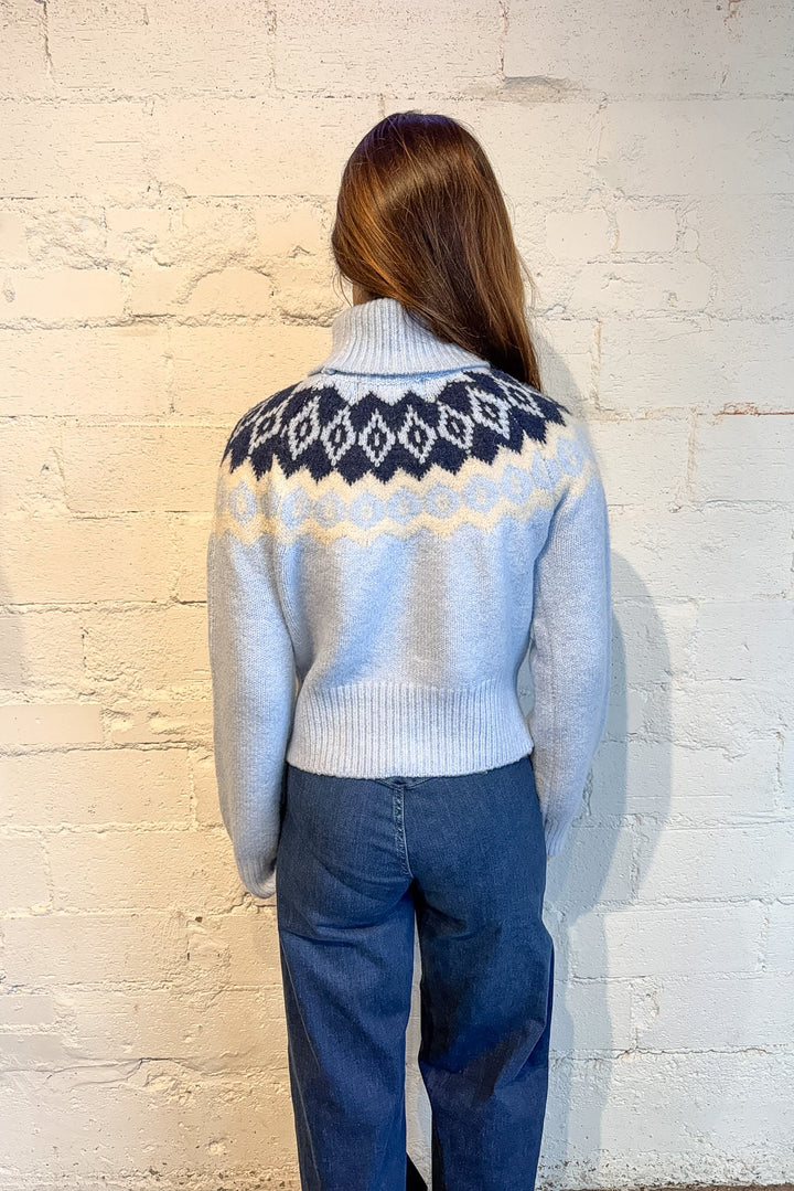 cozy sweater, blue sweater, winter blues sweater