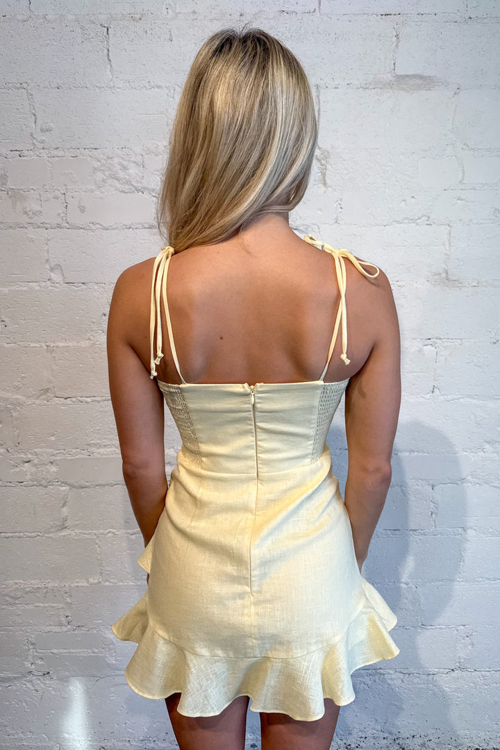 Kathryn Dress, Yellow Dress, Spring and Summer Dresses, Spring and Summer Styles, Sorority Rush Dress, Adeline Boutique, Dallas Boutique, White Dress
