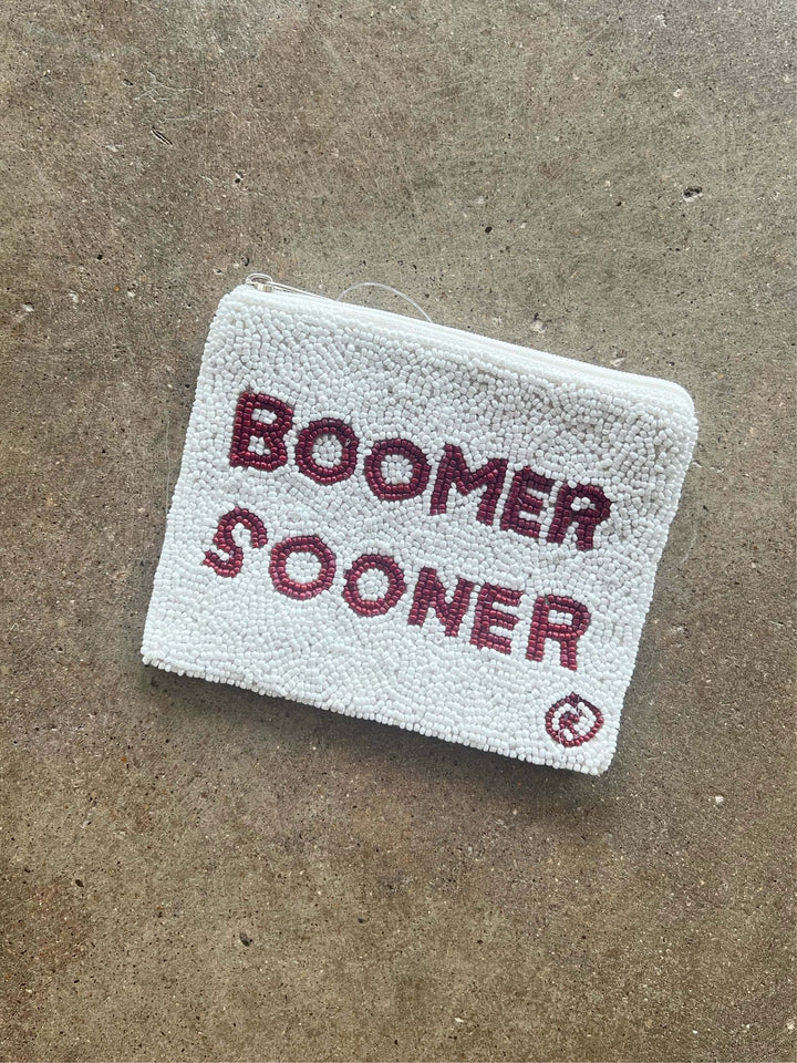 Boomer Sooner Beaded Pouch, Purses, Adeline, Adeline, dallas boutique, dallas texas, texas boutique, women's boutique dallas, adeline boutique, dallas boutique, trendy boutique, affordable boutique