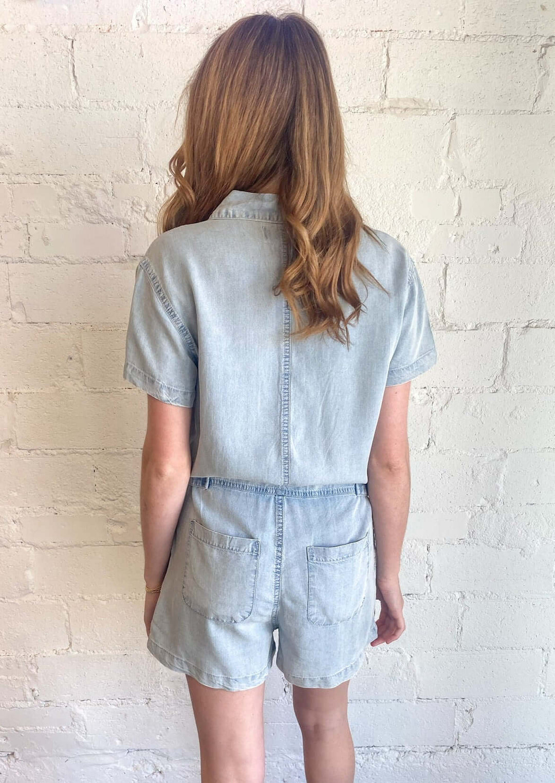 Denim Dreams Romper, romper, Vintage Havana, Adeline, dallas boutique, dallas texas, texas boutique, women's boutique dallas, adeline boutique, dallas boutique, trendy boutique, affordable boutique